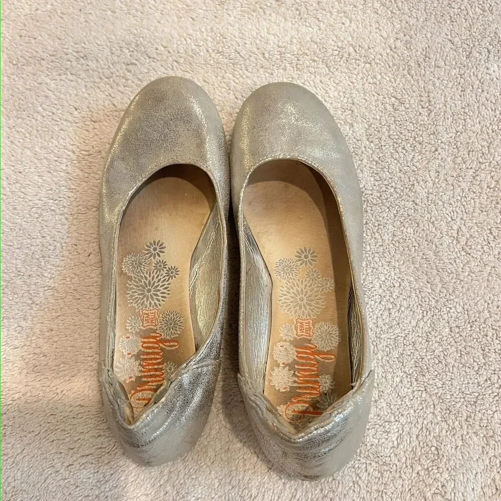 Primigi Silver Ballet Flats Girls 2 Eu 33 Formal Church Metallic Shoes Wedding